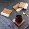 LiWiBet Acacia Wood Marble Coasters for Drinks Set of 4,