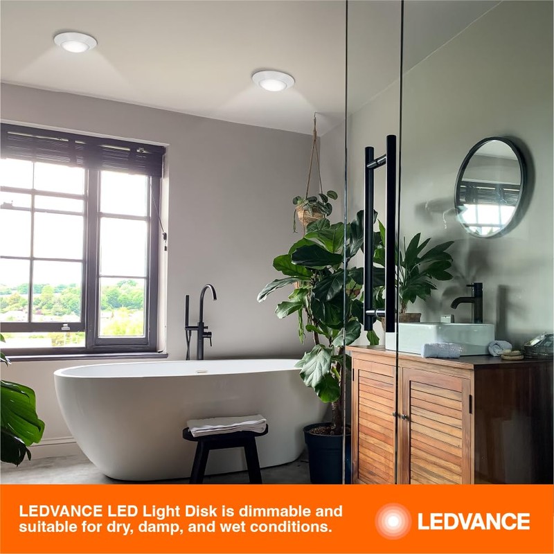 LEDVANCE 15W LED Light Disk, 5 CCT 2700/3000/3500/4000/5000K, Dimmable, 900