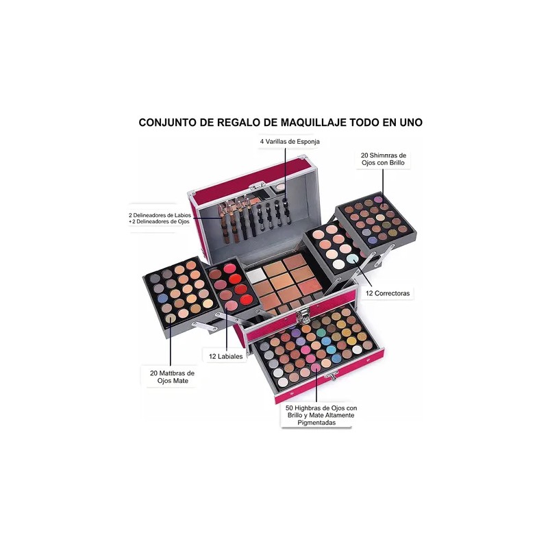 Miss Rose Traje De Maquillaje Femenino Integrado De 132 Colo