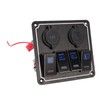 Rocker Switch Panel 4 Gang 12‑24V 5 Pin Blue Light