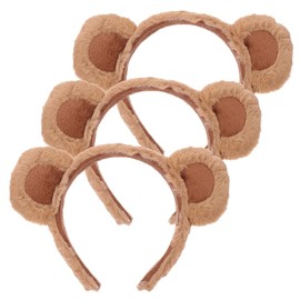 Beaupretty - Diadema de 3 piezas con orejas de oso para Halloween, animal, cosplay, accesorios para fiestas, para mujeres y niñas, color café