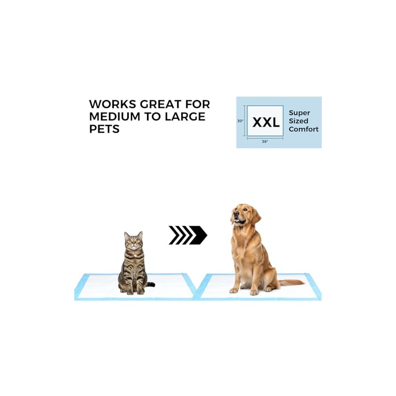 100 Pack 30"x36" Extra Large Dog Pee Pads - Super