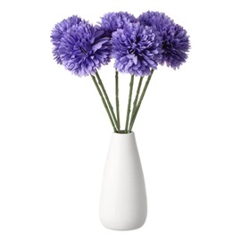 HARFINGTON 6pcs Artificial Chrysanthemum Ball Flowers Faux Chrysanthemum Flowers Bouquet Silk Fake Mum Flower for Home Garden Wedding Party Decoration, Purple