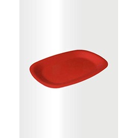 ECO Plastic SET-of-2 Serving Platter Ideal for Picnics and Parties, Extremely Durable Plastic (Red)