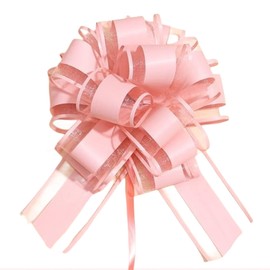 Lilbitty Pack of 5 Gift Bow, Large Bow Giant Bow Gift, Large Pull Bow for Car Decoration, Wedding, New Houses Party, Celebration, Gift Bow Bags, Pink