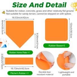 Jenaai 18 Pcs Sports Kickball Set Includes 10 Inches Playground Ball 5 Rubber Throw Down Bases Ball Pump Scoreboard Net Bag and 10 Foul Line Cones for Kids Adults Playground School Backyard Game