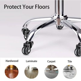 JOYANCE Office Chair Wheels -2" Caster Wheels Office Chair Wheel Replacement - Set of 5, Heavy-Duty Chair Casters Suitable for Hardwood Floors and Carpets, Achieving Scratch Free, Smooth & Silent