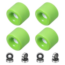 PATIKIL 70mm Skateboard Wheels 1 Set 78A Hardness Street Wheels PU Cruiser Wheels with 608RS Bearings for Skateboards Replacement, Frosted Light Green