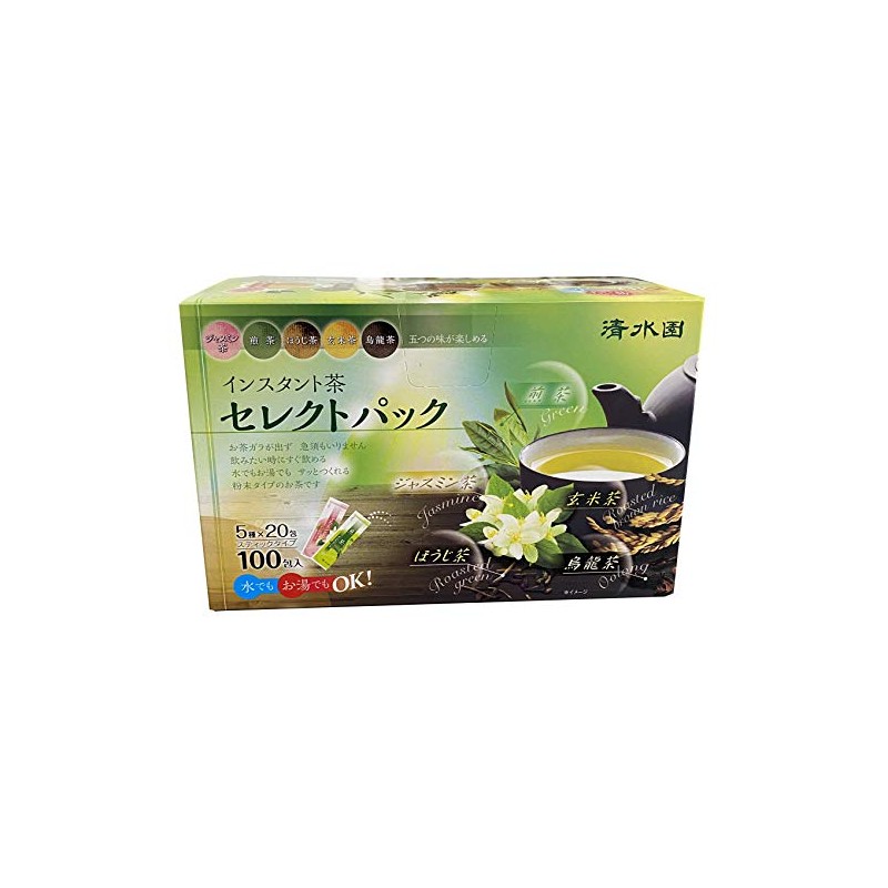 Shimizuen Instant Tea Select Pack (5 Types x 20 Bags),