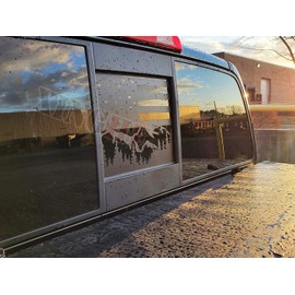 Xinghe Mountain Forest American Flag Decal, Matte Black for Chevy Silverado GMC Sierra 2019-2023 Rear Middle Window