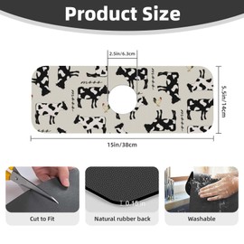 Faucet Draining Mat For Kitchen Sink, Cute Farm Cows Diatom Mud Absorbent Drain Pad For Bathroom Kitchen Sink Splash Guard Drying Mat