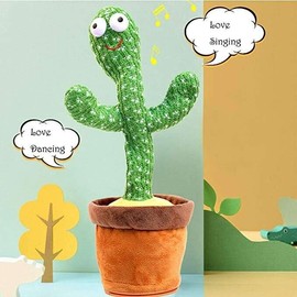 Unbranded Dancing Cactus Plush Toy Repeat Talking Light Up Funny Singing
