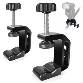 Julius Studio [2-Pack] C Clamp Multi Functional Adapter for Various Situation, Standard 1/4" 3/8" Female Screw Thread Hole for Mounting Equipment, Photo Video Studio, Wood Work, JSAG381