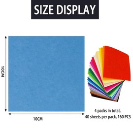 160 Pcs Felt Fabric Sheets,Felt Sheets for Crafting Patchwork Sewing Coloured Felt,Red Felt Fabric DIY Crafting Sewing Felt Squares for Craft,for Making Handicraft DIY at Home and School(Multicolor)