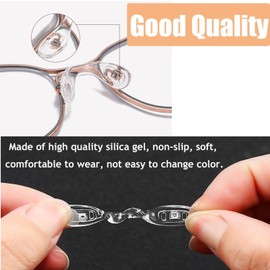 5 pcs Eyeglasses Nose Pads,U Shaped Eyeglasses Nose Pads Screw-in Eyeglass Nose Piece Soft Silicone Nose pad for Eye Glasses Sunglass Eyewear，L Size