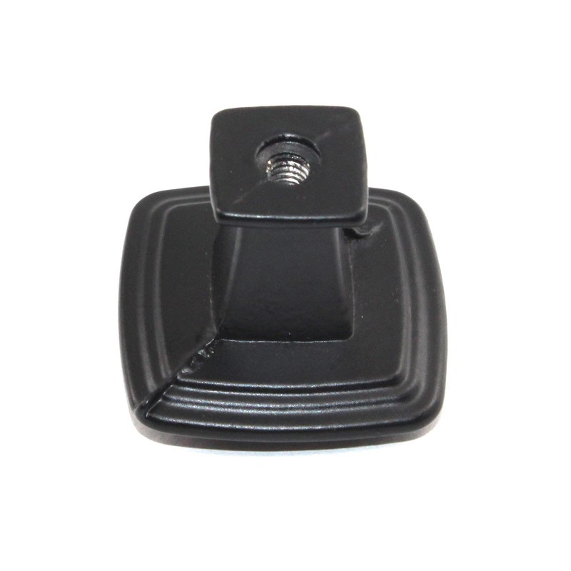 Zerniple Solid Aluminum Alloy Square Single Hole Knob Black Handle