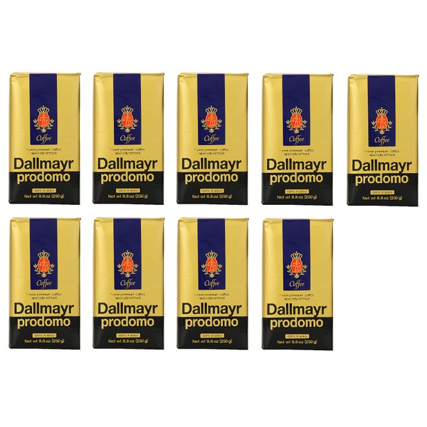 Dallmayr Gourmet Coffee, Prodomo (Ground), 8.8-Ounce Vacuum Packs - Pack of 9