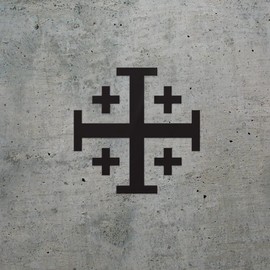 Transparent Decal Stickers of Jerusalem Cross (Black) Premium Waterproof Vinyl Decal Stickers for Laptop Phone Accessory Helmet Car Window Mug Tuber Cup Door Wall Decoration NVCSKUS021186BL090622