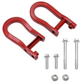 Front Bumper Tow Hook Shackles 2Pcs Red, Compatible with 2007-2018 Chevy Silverado 1500/GMC Sierra 1500, 2019 Chevy Silverado 1500 LD/GMC Sierra 1500 Limited, Replaces# 84192871