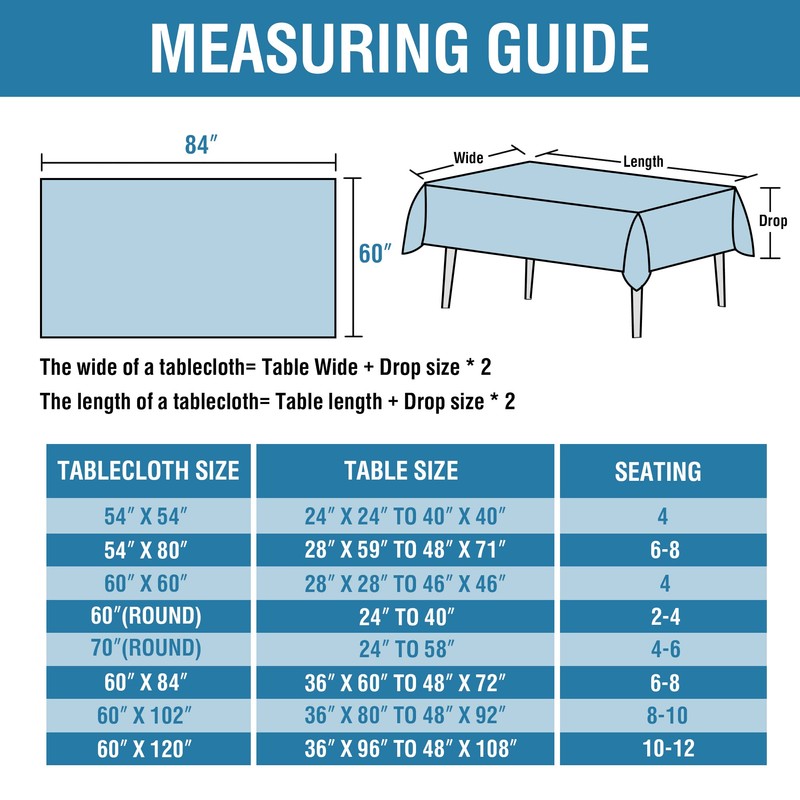 H.VERSAILTEX Linen Textured Tablecloth Rectangle 60 x 84 Waterproof Solid