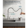 FORIOUS Kitchen Faucets, Brushed Nickel Kitchen Sink Faucet with Pull