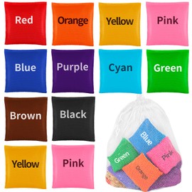 IJRPLM 20 Pcs Colorful Bean Bags,Bean Bags for Tossing,Nylon Bean Bags for Hand Toss Games,Mini Bean Bags for Classroom Outdoor Carnival Catch Toss Sensory Game(2.4 x 2.4inch)