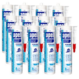 apel KB200 Hybrid Superior Sealant – Paintable Hybrid Polymer Silicone Caulk, for Kitchen, Bath, and Plumbing, Perfect Multi Surface Adhession, Waterproof, White, (12x14.4 fl oz) - 12 Pack