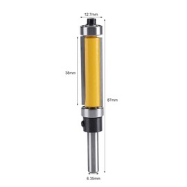 Flush Trim Router Bit Bearing Flush Trim Bit Shank Straight Router Bit with Top and Bottom Bearing 1-1/2"H * 1/4" Shank Woodworking Tool