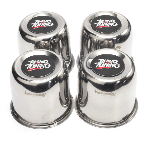 RTrhinoTuning 3.27" Hub 3.03" H Push Through Center Caps Chrome