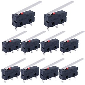 Twidec/10Pcs Mini Micro Limit Switch 5A 125 250V AC SPDT 1NO 1NC Long Straight Hinge Lever Arm Switch Snap Action Button Type 3 Pins KW11-3Z03