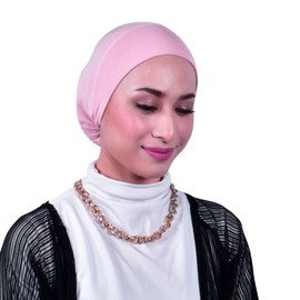 MuLanLegend Bonnet | Handmade One Piece Tie Back Cap | Practical and Useful Under Scarf Shawl HijabOne Size fits All (Light Pink)