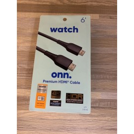 Onn 6' Premium HDMI Cable Black