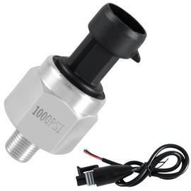 FUSCH 1000 PSI Pressure Transducer Sensor with Connector Harness, 1/8"NPT Thread Stainless Steel Pressure Transmitter for Oil Fuel Water Air