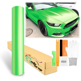 24"x60" (2FTx5FT) Apple Green Matte Metallic Satin Pearl Vinyl Wrap Sticker Sheet Film Car Auto Vehicle DIY Decal Bubble Free Air Release Self Adhesive Peel and Stick Free Tool Kit