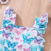 Toddler Girls Summer Dresses Butterfly Ruffle Strap Sleeveless Party Dress