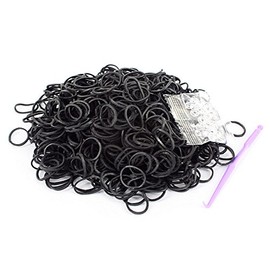 Salome Idea Rubber Bands -3000pcs Rubber Loom Bands Barcelet Making Kit,25pcs S-Clips, 5-Hooks (Black)