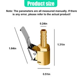 GAOLAOSY 2PCS 1/4" Brass Locking Tire Air Chuck, No Leakage Car Tire Nozzle, Portable Inflator Hose Adapter with Barb Connector, Air Compressor Pump Hose End Repair Attachment (Barb Type)