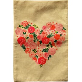 Briarwood Lane Floral Heart Valentine's Day Burlap Garden Flag 12.5" x 18"