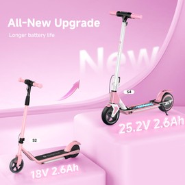 isinwheel S4 Electric Scooter for Kids Ages 6-14, 200W Foldable Kids Electric Scooter with 3 Speeds (5/8/12 Mph), LED Display, Colorful Lights, Gift for Kid