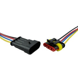 ZYTC 4 Pin Way Car Waterproof Wire Connector Plug Auto Electrical Wire Connectors AWG Terminal Pack of 5