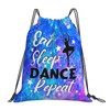 LRERNAJF Eat Sleep Dance Repeat Drawstring Backpack Gym String Bag