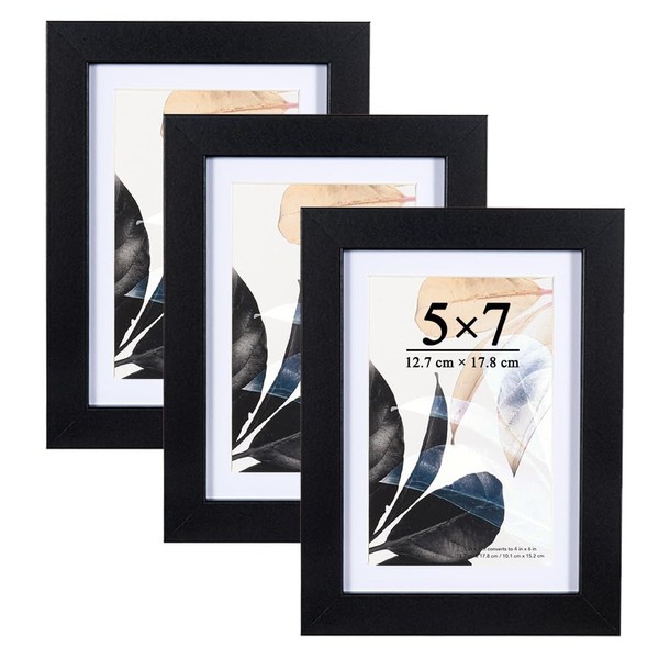 Picture Frame 13 x 18 cm, Black, Real Wood, Plexiglass,