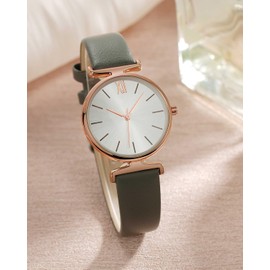 CIVO Women Watches Grey Analog Quartz Minimalist Wrist Watch Women, Waterproof Elegant Casual Watch for Ladies Girls, Ladies Watches Leather Strap Gifts for Women Girls