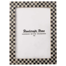 Handicrafts Home Picture Frames - Chic Boho Wall Décor Photo Frame, Grey-White 5" x 7"