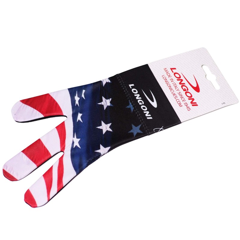 Longoni Billiard Pool Cue Glove Fancy Flag 3 for Left