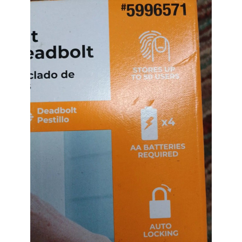 Reliabilt Biometric Fingerprint Keypad Deadbolt 5996571 Matte Black Finish
