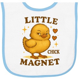 inktastic Little Chick Magnet Cute Baby Chick Graphic Baby Terry Cloth Bib White and Light Blue 46530