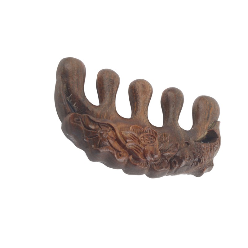 Meridian Wide Tooth Massage Comb Green Sandalwood Head Scalp Massage
