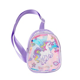 Hiflyer Kids Crossbody Bag Kids Sling Bags, Small PVC Sling Bag for Kids Travel Bag for Kids, Unicorn Sling Bag for Girls (Purple)