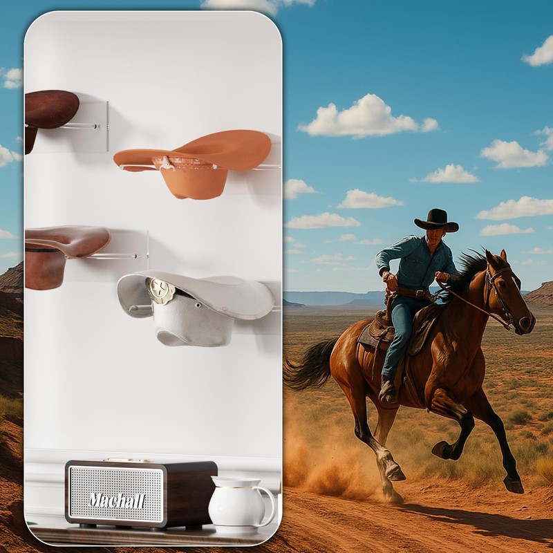 YeWink Clear Acrylic Hat Rack for Wall：2 Pieces with Cowboy